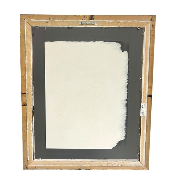 Vintage Ornate Gold Picture Frame 16x20 Bamboo Style Wood Fabric Matte - Picture 7 of 8